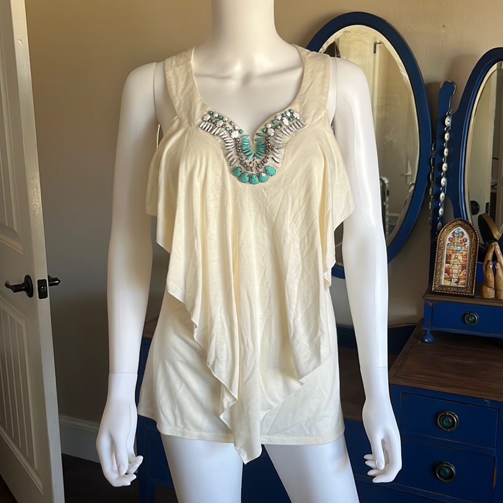 Rock 47 Wrangler Sleeveless Beaded Blouse